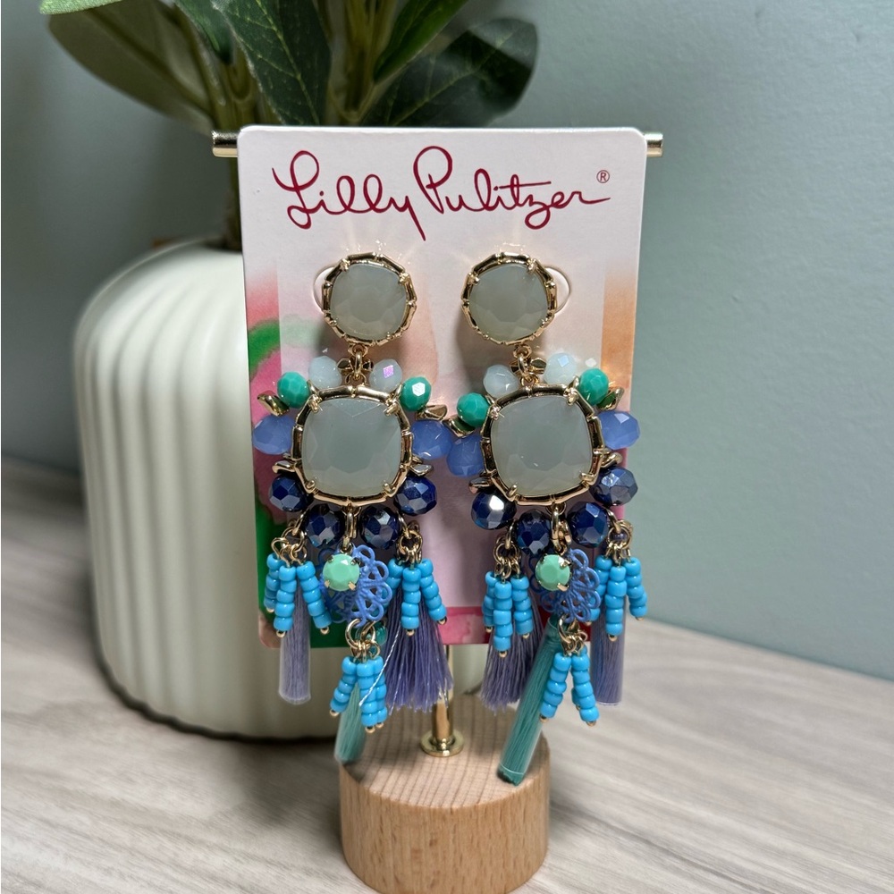 Lilly Pulitzer Blue Chandelier Earrings - Picture 3 of 5